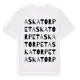 White t-shirt med Askatorpet ordlek t-shirt