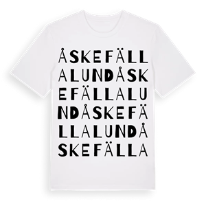 Åskefällalund ordlek t-shirt – ekologisk bomull t-shirt från Pinshirt