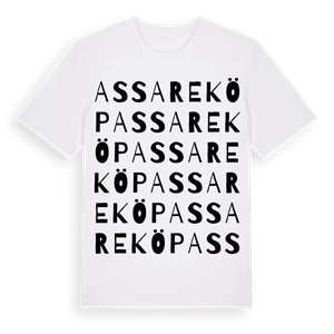 Assareköp ordlek t-shirt – ekologisk bomull t-shirt från Pinshirt