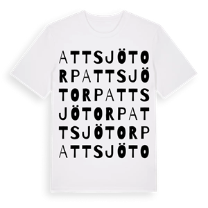 Attsjötorp ordlek t-shirt – ekologisk bomull t-shirt från Pinshirt