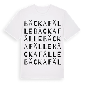 Bäckafälle ordlek t-shirt – ekologisk bomull t-shirt från Pinshirt
