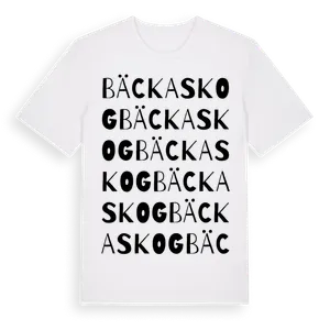 Bäckaskog ordlek t-shirt – ekologisk bomull t-shirt från Pinshirt