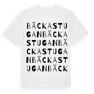 Bäckastugan ordlek t-shirt – ekologisk bomull t-shirt från Pinshirt