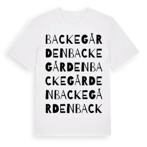Backegården ordlek t-shirt – ekologisk bomull t-shirt från Pinshirt