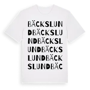 Bäckslund ordlek t-shirt – ekologisk bomull t-shirt från Pinshirt