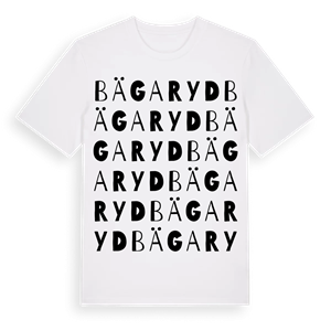 Bägaryd ordlek t-shirt – ekologisk bomull t-shirt från Pinshirt
