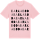 Pink Cotton t-shirt med Barkaboda ordlek t-shirt