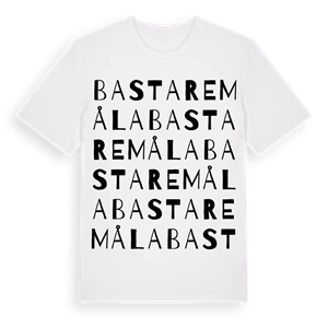 Bastaremåla ordlek t-shirt – ekologisk bomull t-shirt från Pinshirt