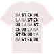 Vintage White t-shirt med Bastekulla ordlek t-shirt
