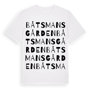 Båtsmansgården ordlek t-shirt – ekologisk bomull t-shirt från Pinshirt