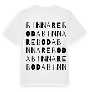 Binnareboda ordlek t-shirt – ekologisk bomull t-shirt från Pinshirt