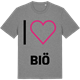 Mid Heather Gray t-shirt med Jag älskar Biö t-shirt stort tryck