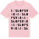 Pink Cotton t-shirt med Biskopsvara ordlek t-shirt