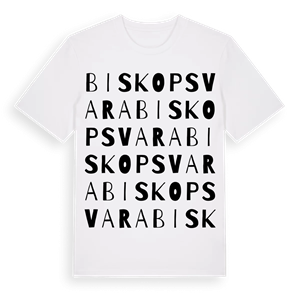 Biskopsvara ordlek t-shirt – ekologisk bomull t-shirt från Pinshirt