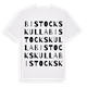 White t-shirt med Bistockskulla ordlek t-shirt