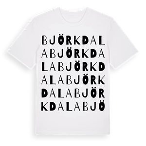 Björkdala ordlek t-shirt – ekologisk bomull t-shirt från Pinshirt