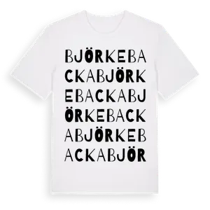 Björkebacka ordlek t-shirt – ekologisk bomull t-shirt från Pinshirt