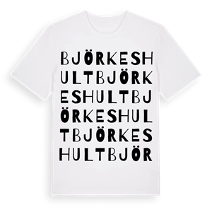 Björkeshult ordlek t-shirt – ekologisk bomull t-shirt från Pinshirt