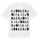 White t-shirt med Björkesjömåla ordlek t-shirt