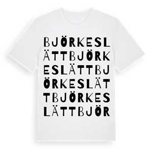Björkeslätt ordlek t-shirt – ekologisk bomull t-shirt från Pinshirt