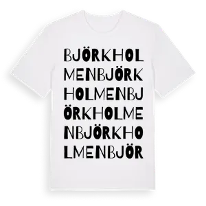 Björkholmen ordlek t-shirt – ekologisk bomull t-shirt från Pinshirt