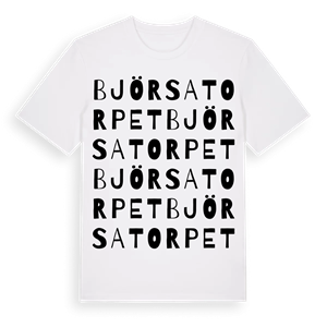 Björsatorpet ordlek t-shirt – ekologisk bomull t-shirt från Pinshirt