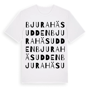 Bjurahäsudden ordlek t-shirt – ekologisk bomull t-shirt från Pinshirt