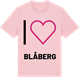 Pink Cotton t-shirt med Jag älskar Blåberg t-shirt stort tryck