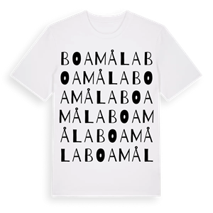 Boamåla ordlek t-shirt – ekologisk bomull t-shirt från Pinshirt