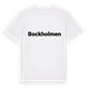 White t-shirt med Bockholmen fetstil t-shirt