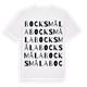 White t-shirt med Bocksmåla ordlek t-shirt