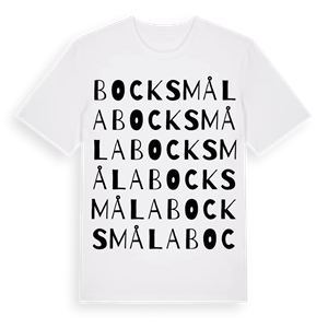 Bocksmåla ordlek t-shirt – ekologisk bomull t-shirt från Pinshirt