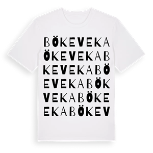 Bökeveka ordlek t-shirt – ekologisk bomull t-shirt från Pinshirt