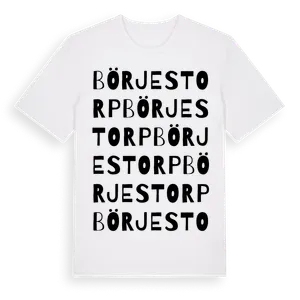 Börjestorp ordlek t-shirt – ekologisk bomull t-shirt från Pinshirt