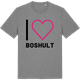 Mid Heather Gray t-shirt med Jag älskar Boshult t-shirt stort tryck