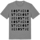Mid Heather Gray t-shirt med Bostue ordlek t-shirt