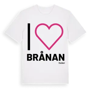 Jag älskar Brånan t-shirt stort tryck – ekologisk bomull t-shirt från Pinshirt