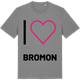 Mid Heather Gray t-shirt med Jag älskar Bromon t-shirt stort tryck