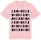 Pink Cotton t-shirt med Bromon ordlek t-shirt