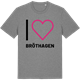 Mid Heather Gray t-shirt med Jag älskar Bröthagen t-shirt stort tryck