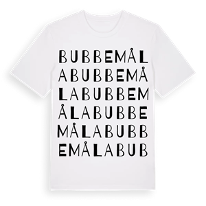 Bubbemåla ordlek t-shirt – ekologisk bomull t-shirt från Pinshirt