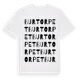 White t-shirt med Burtorpet ordlek t-shirt