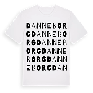 Danneborg ordlek t-shirt – ekologisk bomull t-shirt från Pinshirt