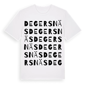 Degersnäs ordlek t-shirt – ekologisk bomull t-shirt från Pinshirt
