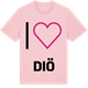 Pink Cotton t-shirt med Jag älskar Diö t-shirt stort tryck