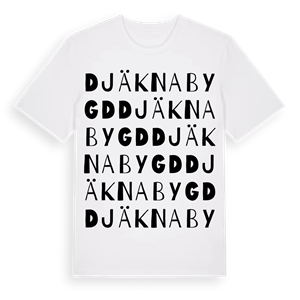 Djäknabygd ordlek t-shirt – ekologisk bomull t-shirt från Pinshirt