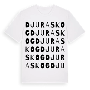 Djuraskog ordlek t-shirt – ekologisk bomull t-shirt från Pinshirt