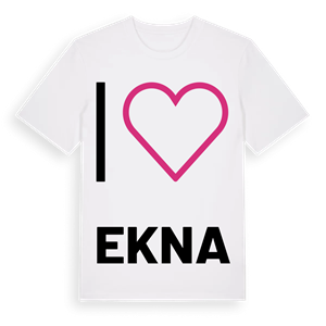 Jag älskar Ekna t-shirt stort tryck – ekologisk bomull t-shirt från Pinshirt