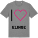 Mid Heather Gray t-shirt med Jag älskar Elinge t-shirt stort tryck