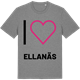 Mid Heather Gray t-shirt med Jag älskar Ellanäs t-shirt stort tryck
